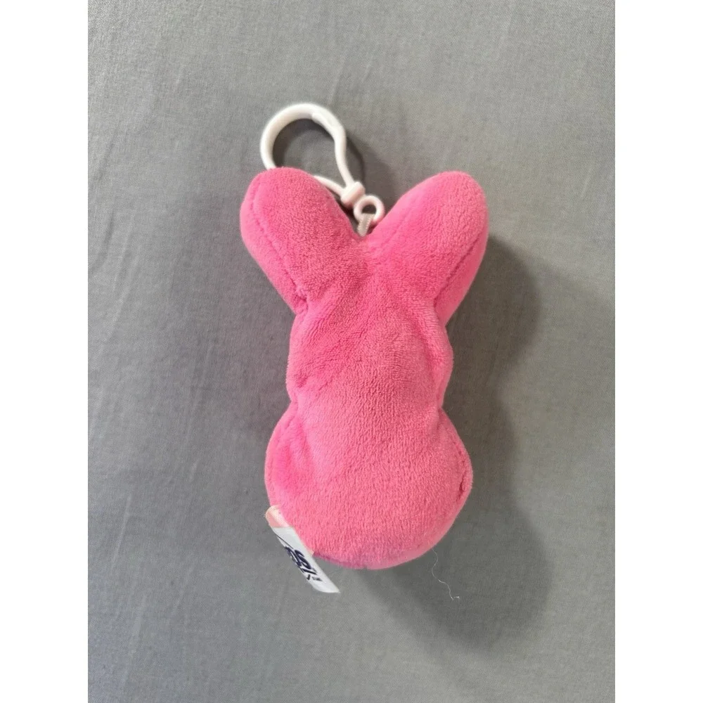 Peeps Brand Pink Bunny Keychain or Backpack Clip 4.25
